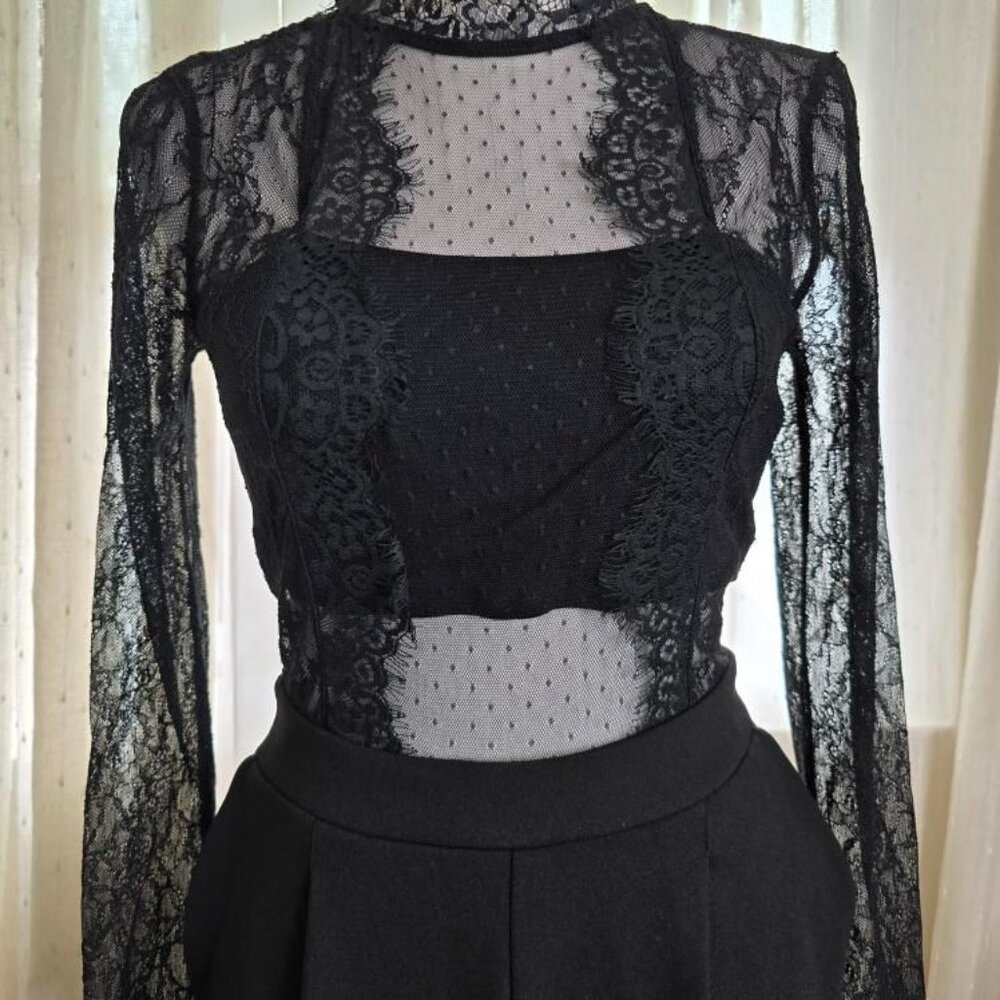 Elegant Black Lace Jumpsuit - Picture 12 of 16